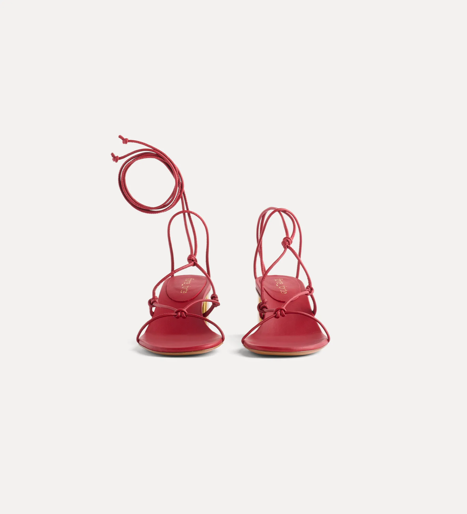 forte_forte sandals with a gold–tone heel lacca^ Shoes