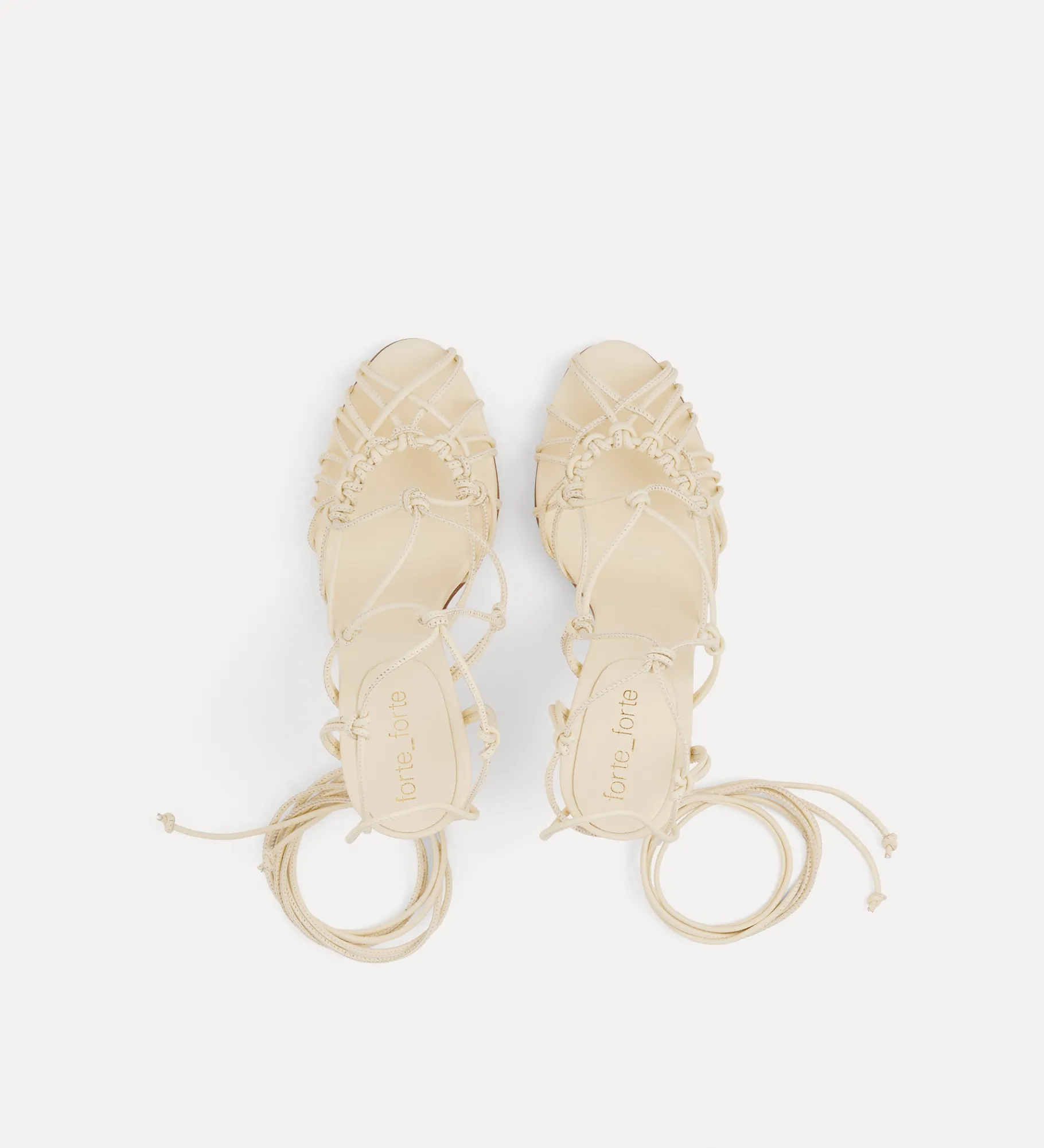 forte_forte sandals with a slender heel ivory^ Shoes
