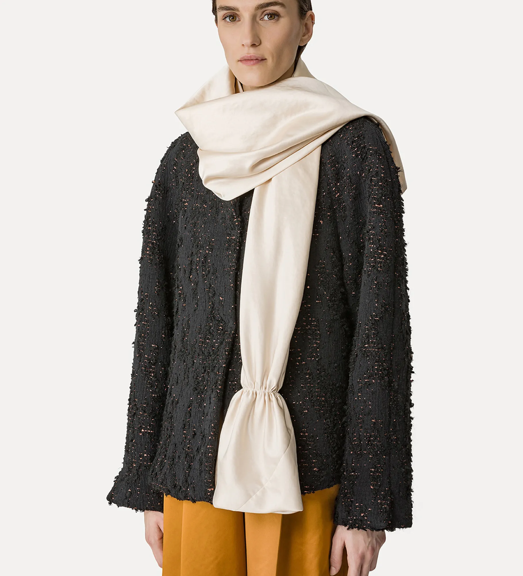 forte_forte scarf in contemporary duchesse ivory^ Hats And Scarves