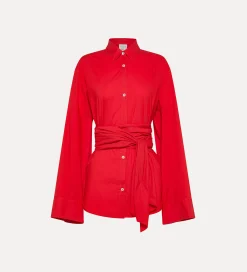forte_forte shirt with cummerbund in poplin lacca^ Shirts
