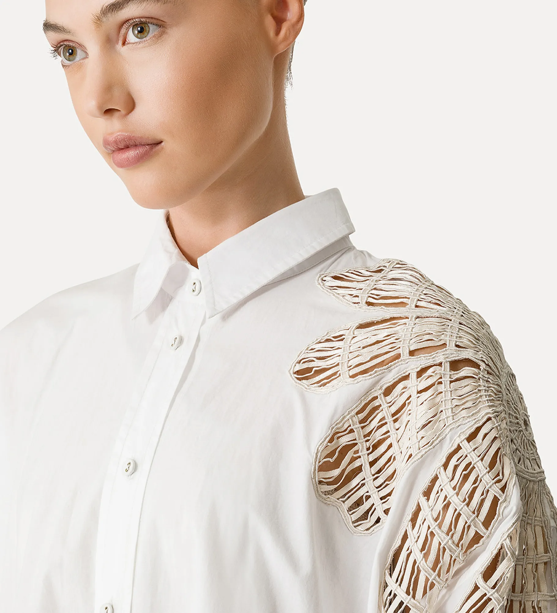 forte_forte shirtdress in poplin giglio^ Dresses