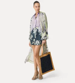 forte_forte shopper in leather and crochetwork nuit^ Bags And Belts