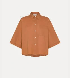 forte_forte short–sleeve shirt in poplin terra^ Shirts