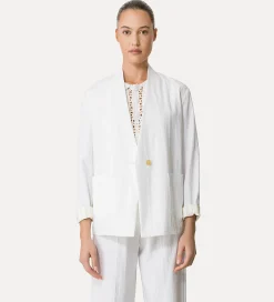 forte_forte single–breasted cotton jacket giglio^ Jackets
