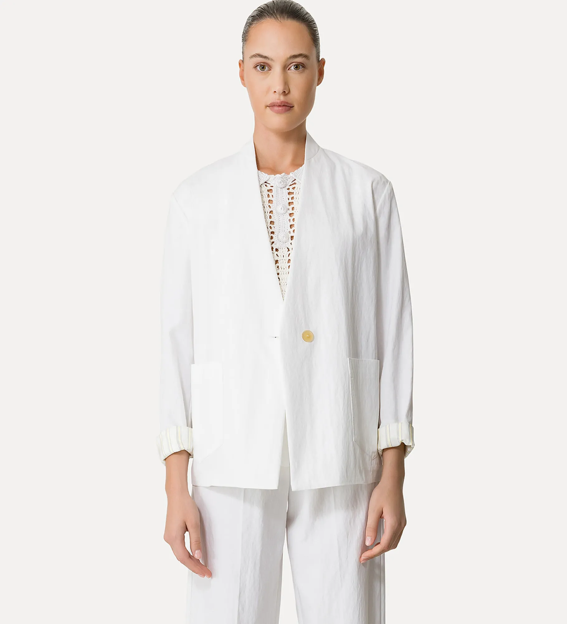 forte_forte single–breasted cotton jacket giglio^ Jackets