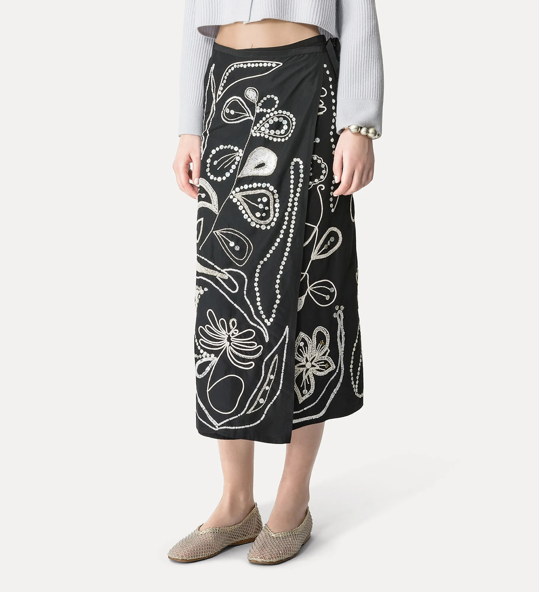 forte_forte skirt in embroidered taffeta nero^ Skirts