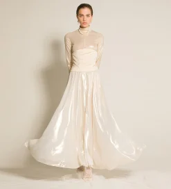 forte_forte skirt in laminated georgette light gold^ Skirts