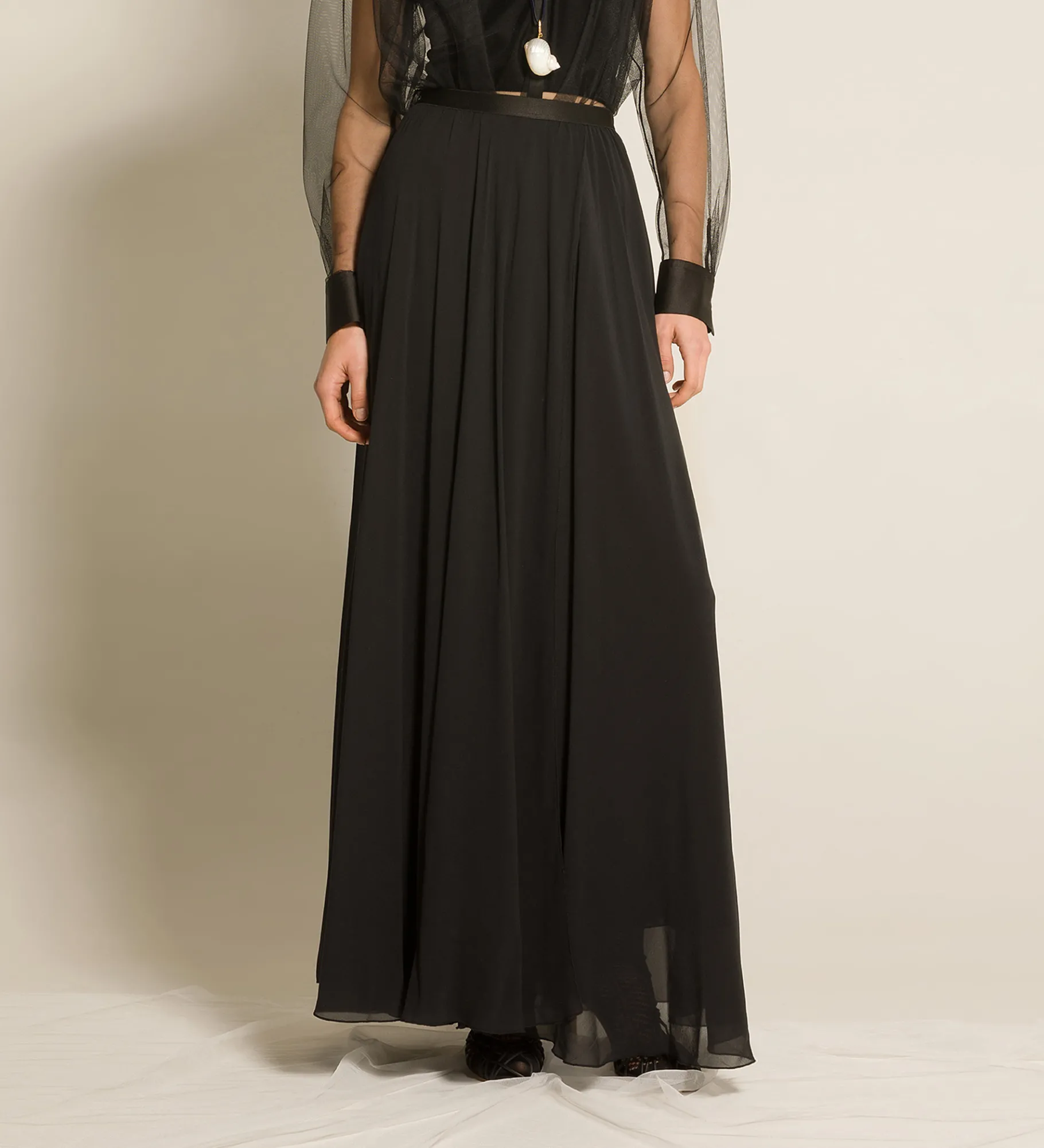 forte_forte skirt in silk georgette nero^ Skirts