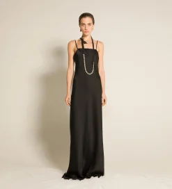 forte_forte slip dress in enver satin nero^ Dresses