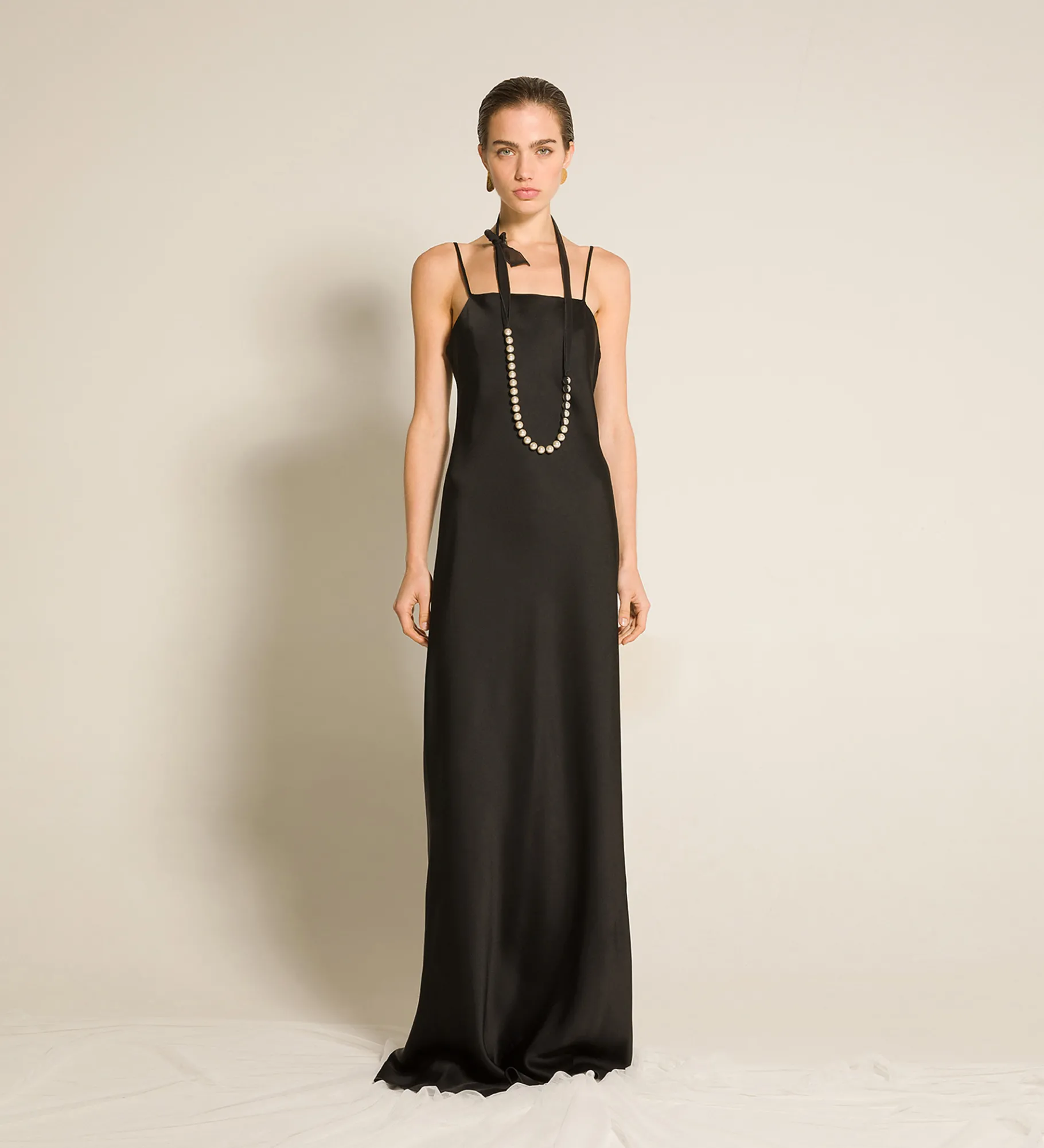 forte_forte slip dress in enver satin nero^ Dresses