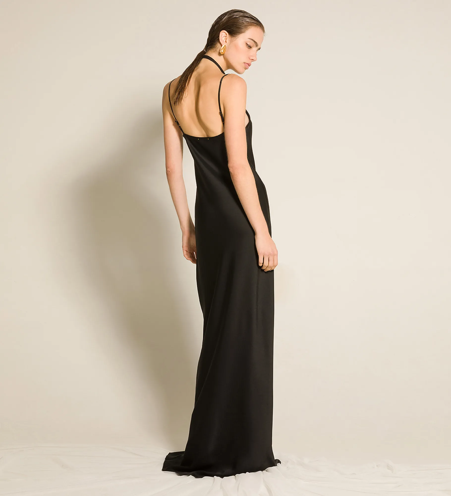 forte_forte slip dress in enver satin nero^ Dresses