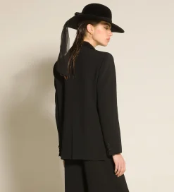 forte_forte smoking jacket in enver satin nero^ Jackets