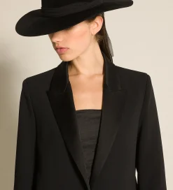 forte_forte smoking jacket in enver satin nero^ Jackets