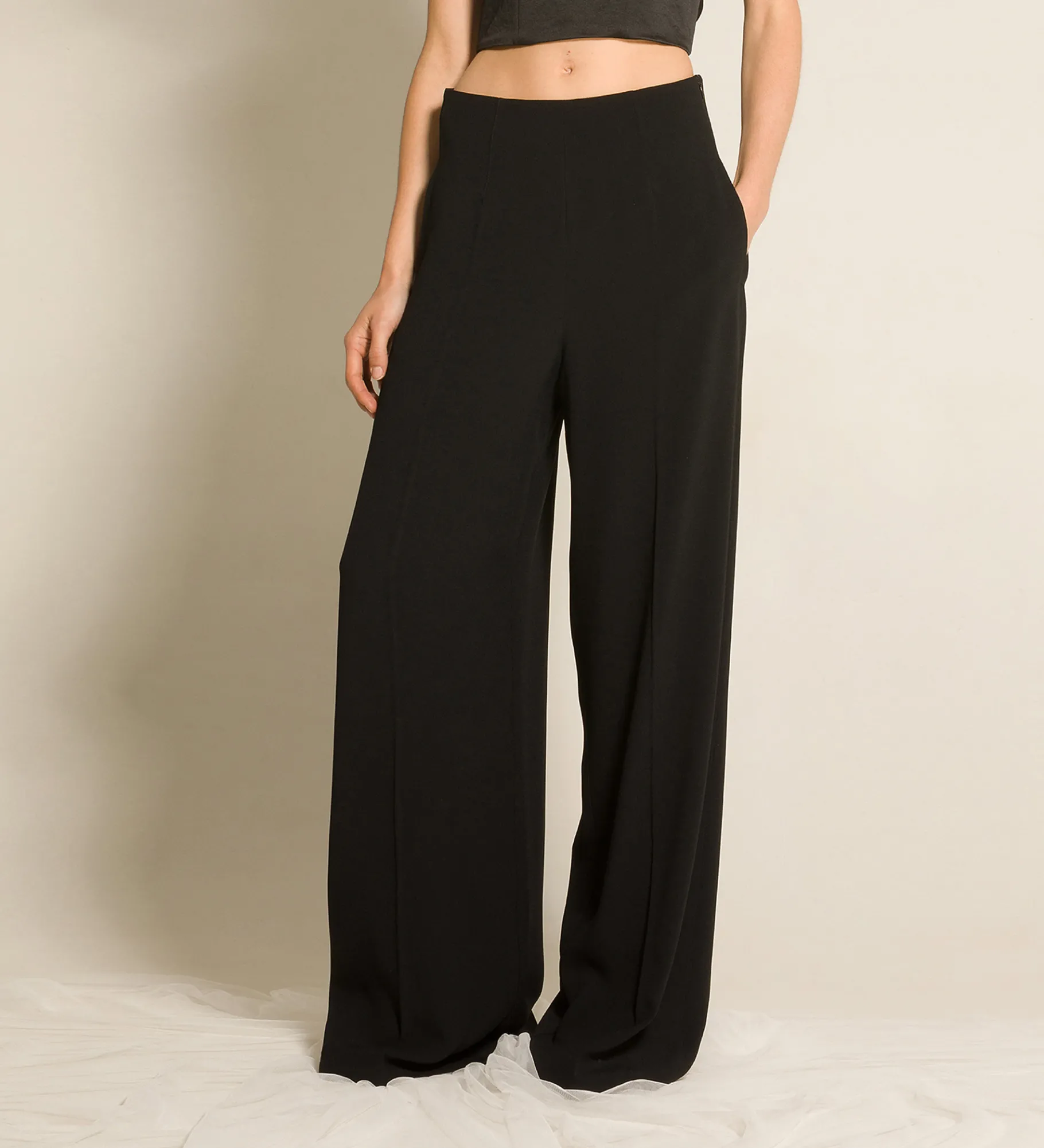 forte_forte smoking pants in enver satin nero^ Pants