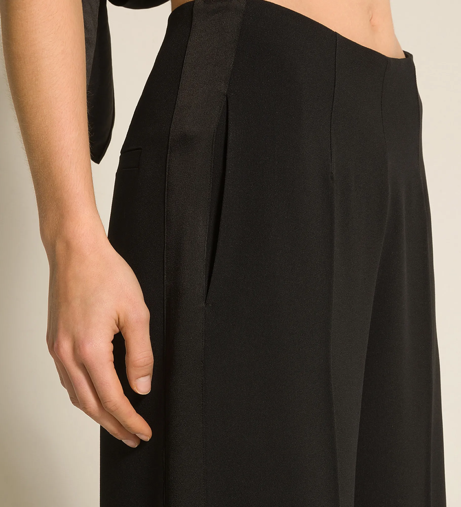 forte_forte smoking pants in enver satin nero^ Pants