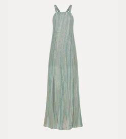 forte_forte square–necked dress in lurex jersey acqua^ Dresses