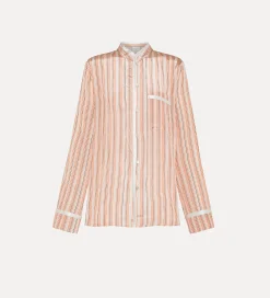 forte_forte striped mandarin–collar shirt pistillo^ Shirts