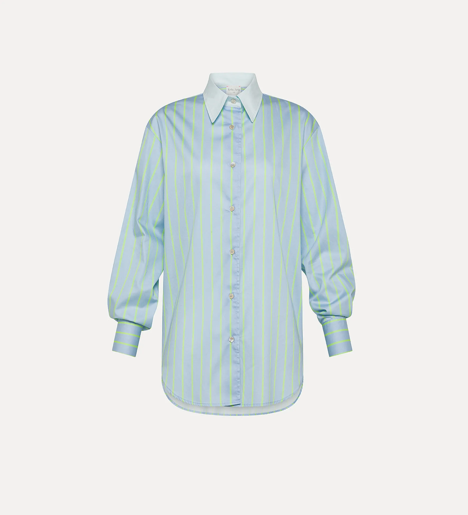 forte_forte striped satin shirt nuage^ Shirts