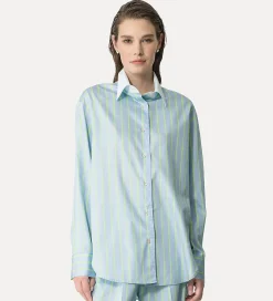 forte_forte striped satin shirt nuage^ Shirts