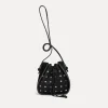 forte_forte suede bucket bag with rhinestones nero^ Bags And Belts