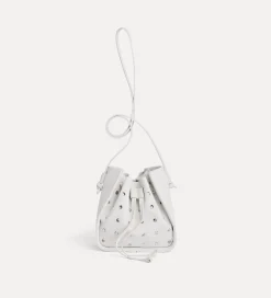 forte_forte suede bucket bag with rhinestones ivory^ Bags And Belts