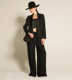 forte_forte suede bucket bag with rhinestones nero^ Bags And Belts