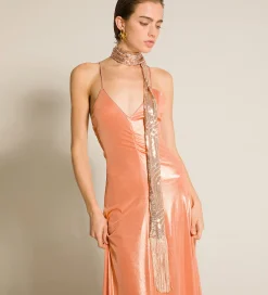forte_forte thin scarf in micro–sequins rose^ Hats And Scarves