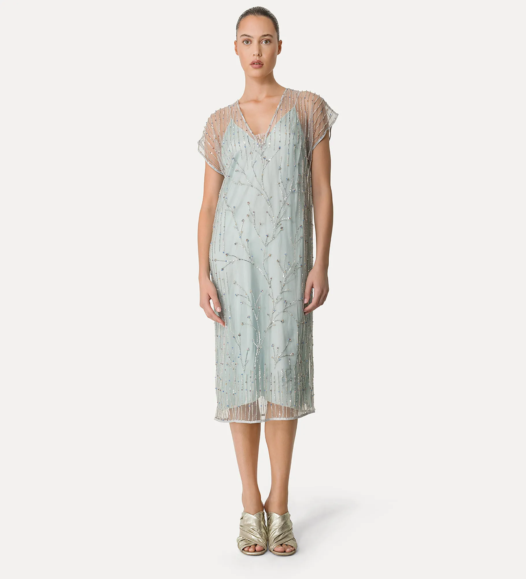 forte_forte tulle dress with embroidered “firefly” detailing firefly^ Dresses
