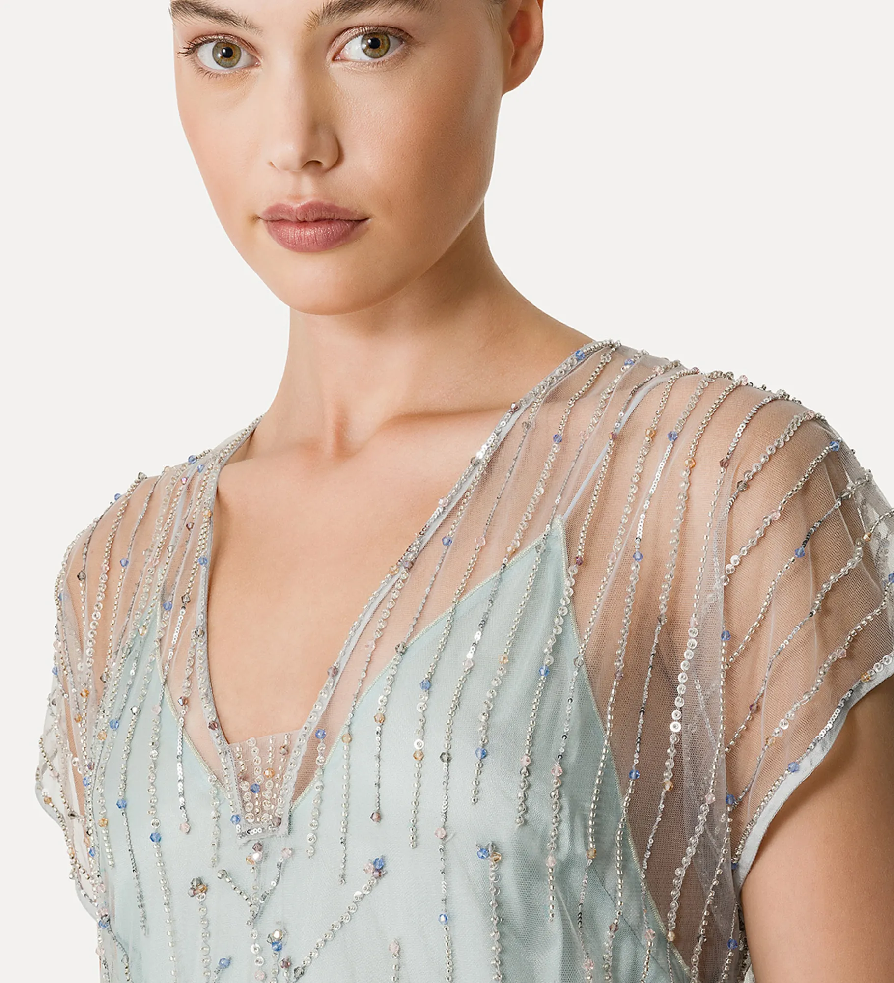 forte_forte tulle dress with embroidered “firefly” detailing firefly^ Dresses
