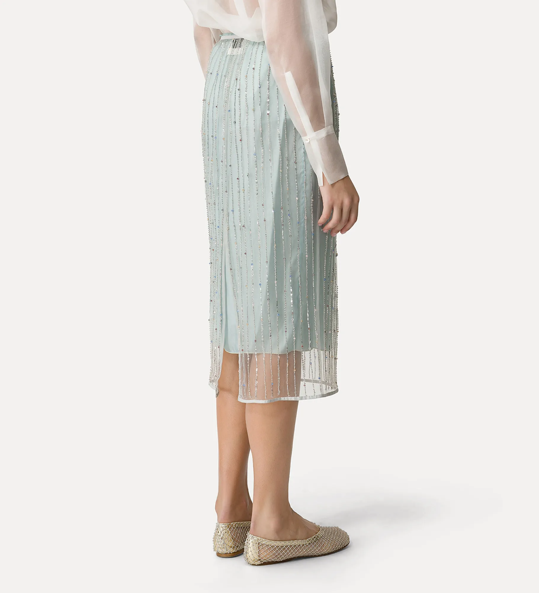 forte_forte tulle skirt with “firefly” embroidered detailing firefly^ Skirts
