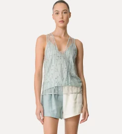 forte_forte tulle top with embroidered “firefly” detailing firefly^ Tops