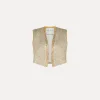 forte_forte “twinkle” vest in lurex–shot jacquard gold^ Jackets