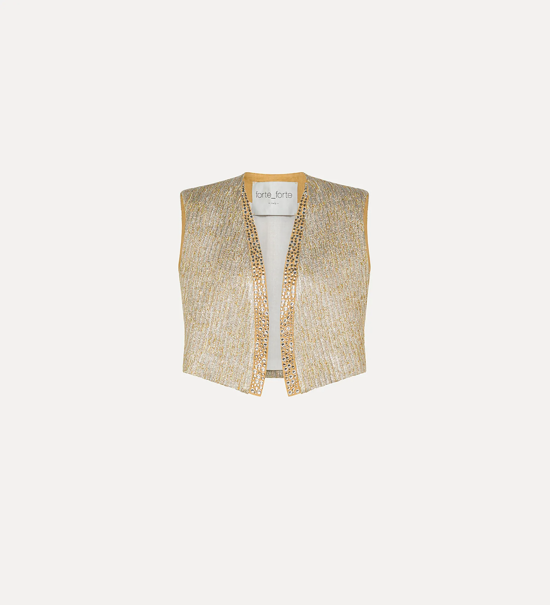 forte_forte “twinkle” vest in lurex–shot jacquard gold^ Jackets