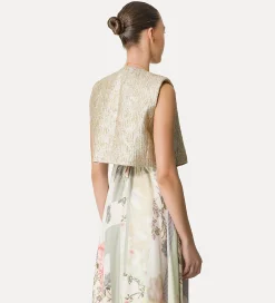 forte_forte “twinkle” vest in lurex–shot jacquard gold^ Jackets