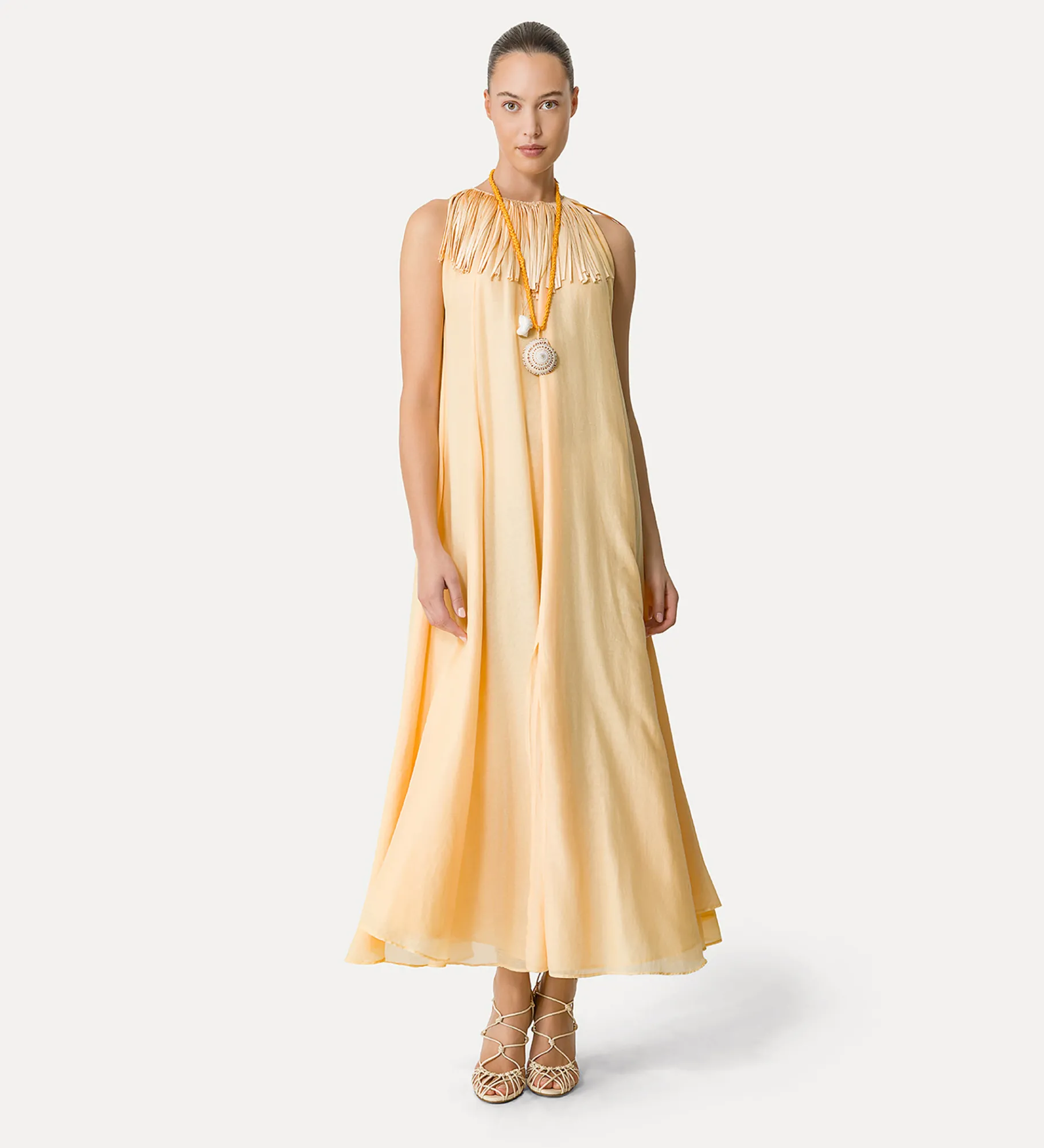 forte_forte voile dress with fringing sole^ Dresses