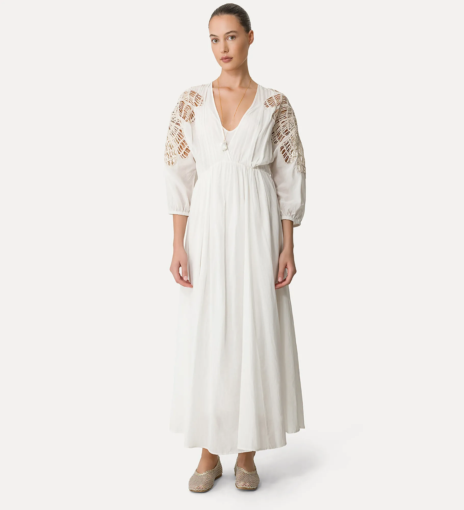 forte_forte voile dress with inlay detail giglio^ Dresses