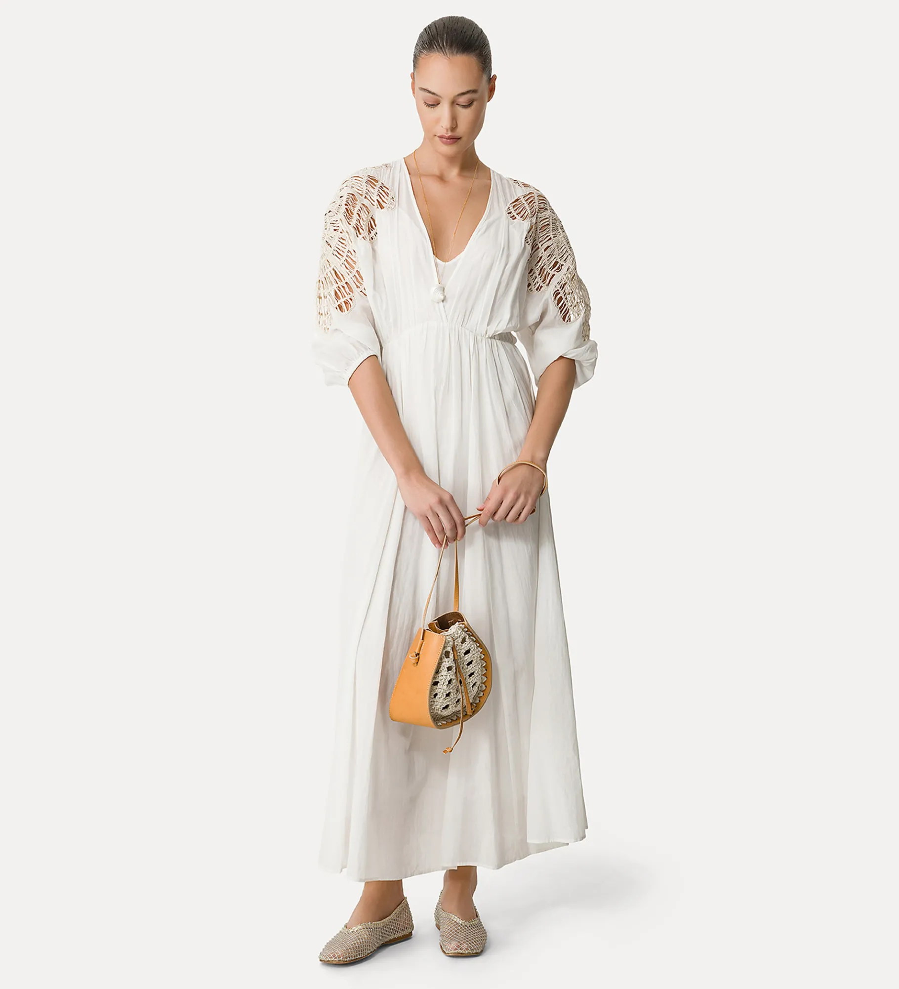forte_forte voile dress with inlay detail giglio^ Dresses