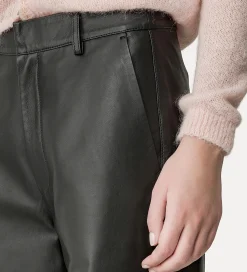 forte_forte wide–leg trousers in black nappa abisso^ Pants