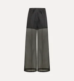 forte_forte wide–leg trousers in silk organza noir^ Pants