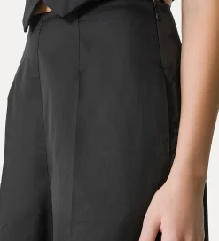 forte_forte wide–leg trousers in silk organza noir^ Pants
