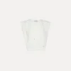 forte_forte wide–shoulder top with crystal embellishment bianco^ Tops