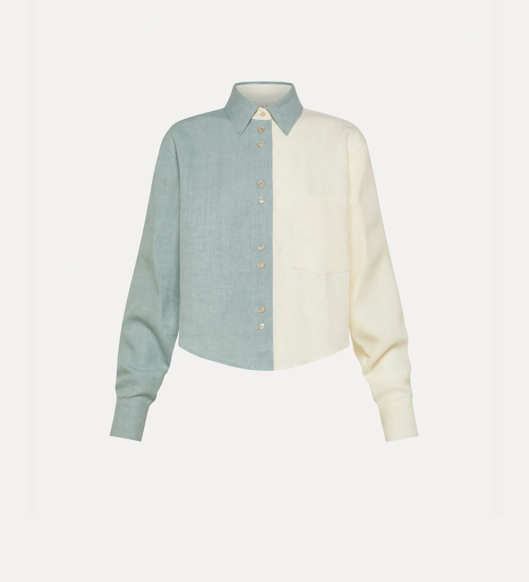 forte_forte women's shirt in colour–block linen acqua^ Shirts
