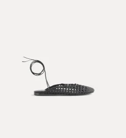 forte_forte woven backless slipper in black nero^ Shoes