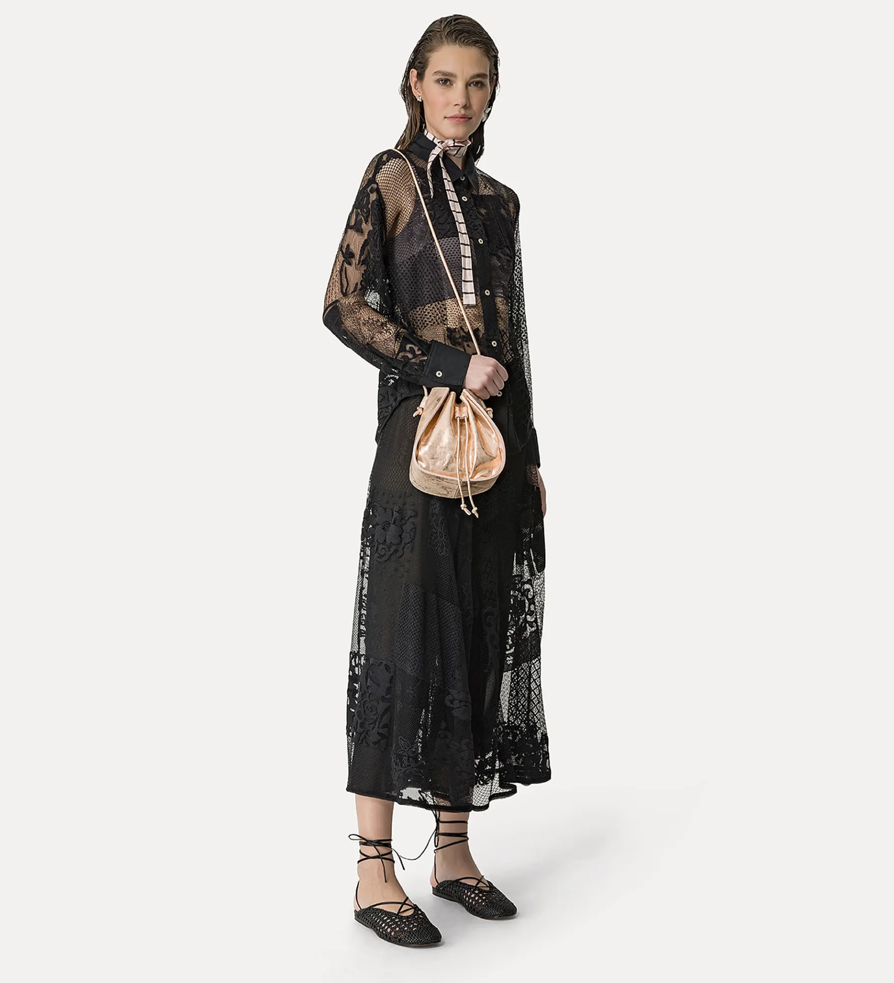forte_forte woven backless slipper in black nero^ Shoes