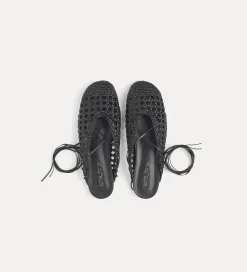 forte_forte woven backless slipper in black nero^ Shoes