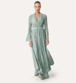 forte_forte wrap dress in lurex–shot jersey acqua^ Dresses