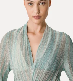 forte_forte wrap dress in lurex–shot jersey acqua^ Dresses